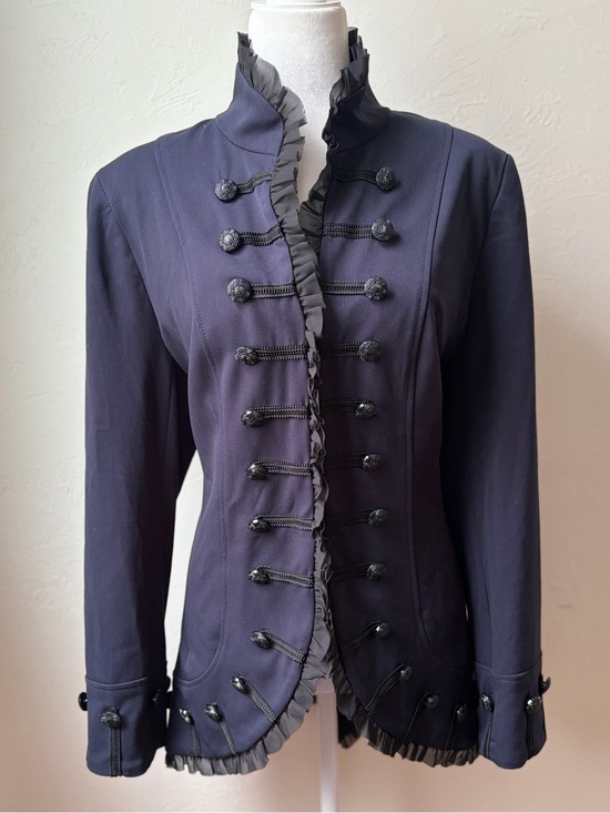 Insight Jackets & Blazers - Insight New York Military Ruffle Trim Jacket Blazer Size 14